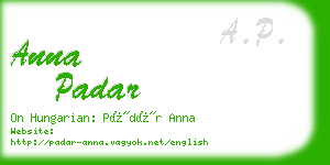 anna padar business card